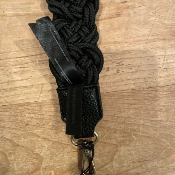 NWT Anthropologie Black Braided Leather brass hardware strap OS - Picture 11 of 12